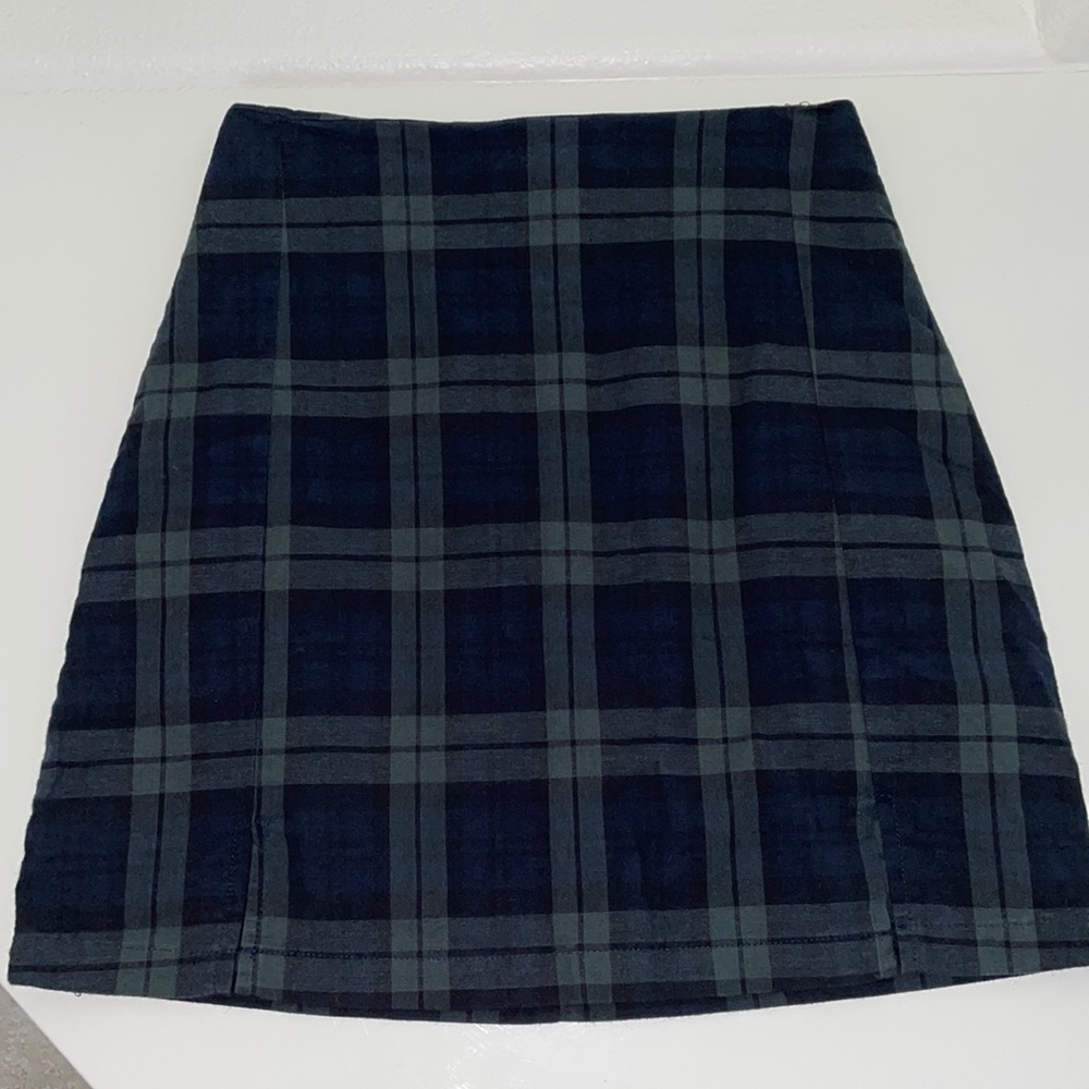 Brandy Melville blue & green mini skirt